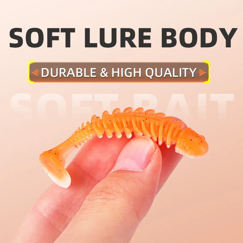 WEIHE-señuelo de gusano suave, más ancho cola en T, cuerpo de diseño de hilo con 2 ranuras, PVC, 1,3g/5cm, 2,8g/6,5, 10 piezas - imagen 3