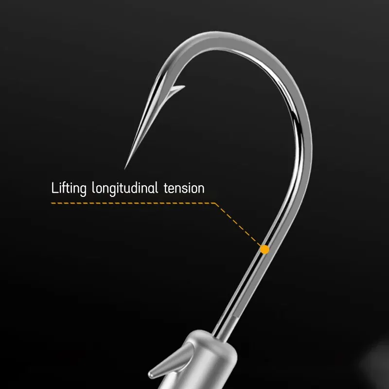 Anzuelos de pesca 20 piezas, 2g, 3g, 5g, 10g, anzuelos con cabeza de manivela, señuelo de plantilla con cabeza de acero de alto carbono, cebo duro, gusano blando, accesorios de aparejos de pesca - imagen 4