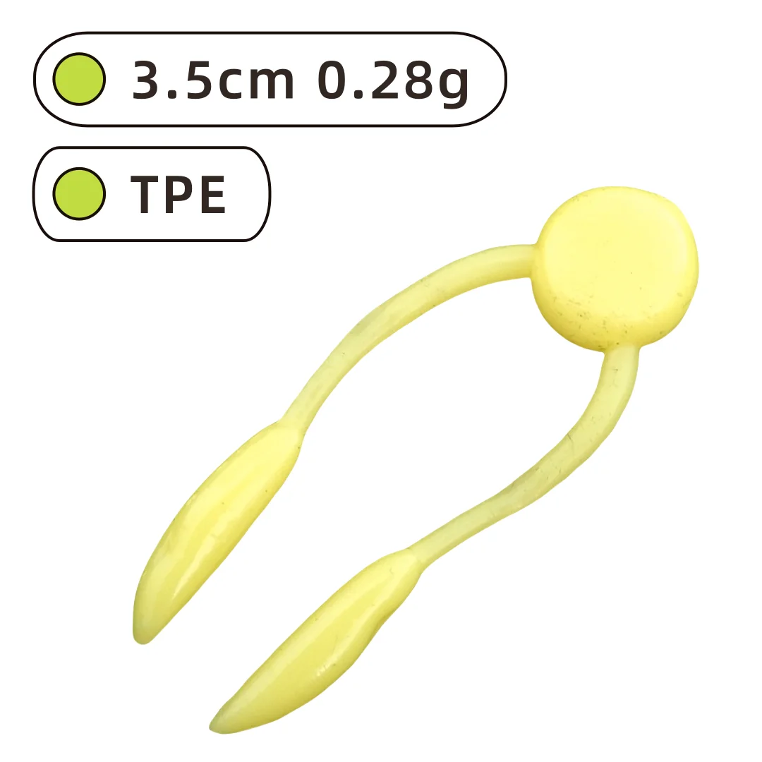 Swolfy 50 Uds 3,5 cm 0,28g señuelo de pesca suave gusano de silicona Micro cebo TPR flotante doble cola para pesca en roca - imagen 2