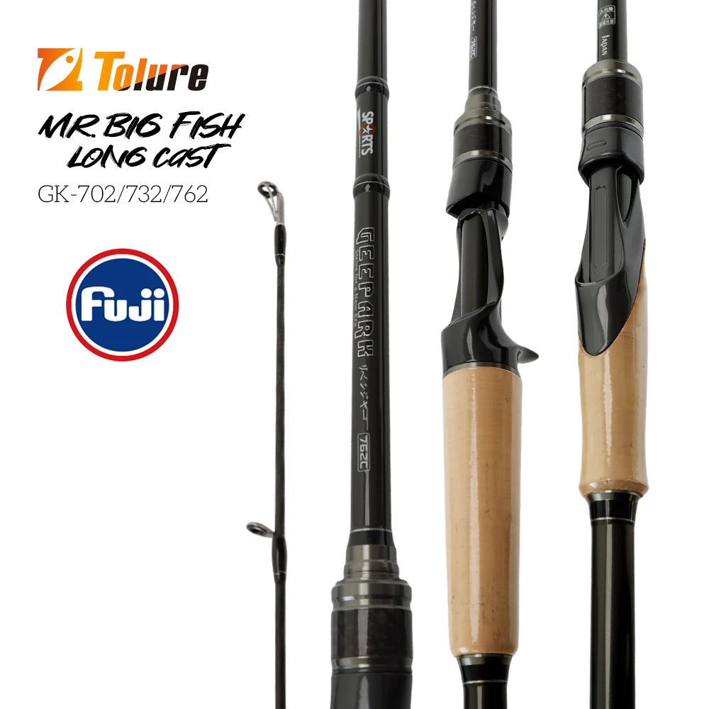 Caña de casting TOLU MR.Big Fish – 2 secciones guías FUJI ultraligera