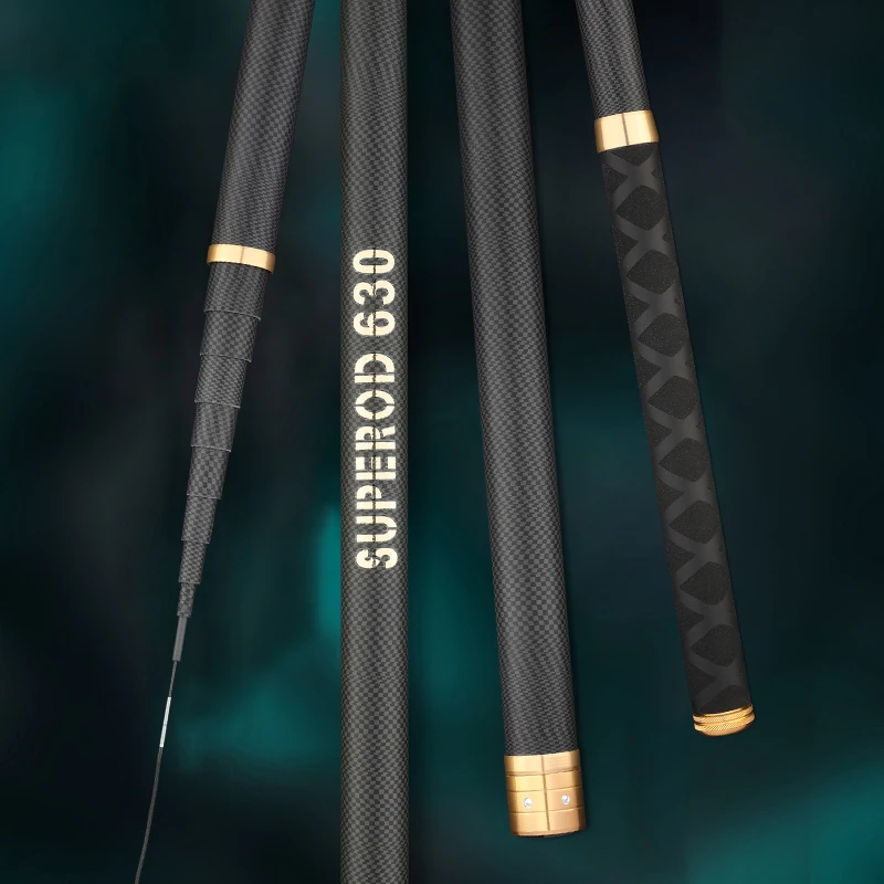 Caña de fibra de carbono para pescar, varilla de pescar de fibra de carbono dura y de manejo ligero con bloqueador, caña de pesca de 2.7M/3.6M/3.9M/4.5M/5.4M/6.3M/7.2M/8M/9M/10M - imagen 3