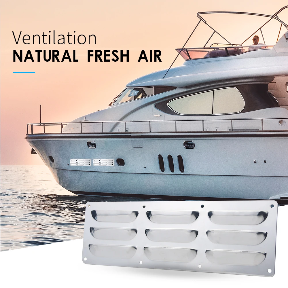 Cubierta de ventilación de acero inoxidable para barco, 266,7x88,9 MM, orificios de ventilación con Louvered marino hechos de S.304 9 - imagen 2