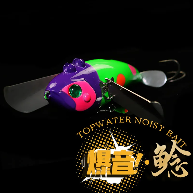 Cebo flotante de 7cm y 20g, Señuelos de Pesca Popper de agua superior de mar, Wobblers giratorios de agua salada, Plopper duro, cebo Artificial de cola giratoria - imagen 4