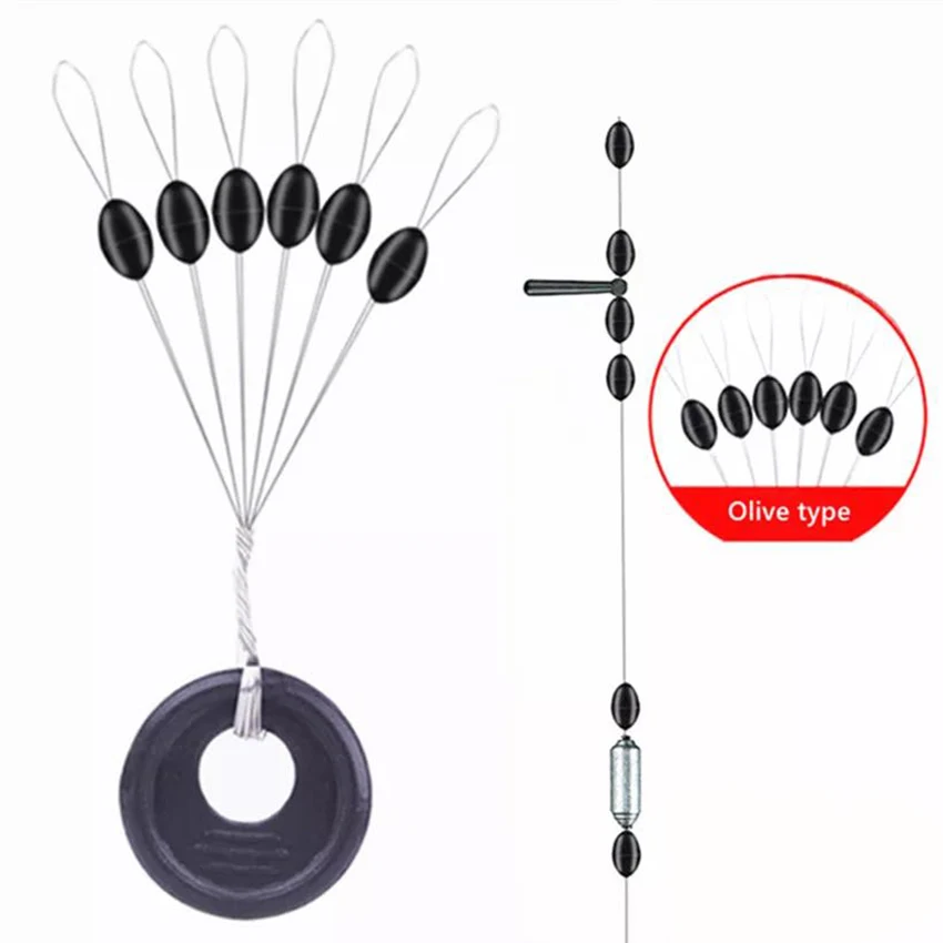 20 juegos (120 piezas) de goma negra, tapón ovalado, flotador de pesca Bobber para tamaño de Mar S M L, accesorios de pesca con mosca de carpa - imagen 4