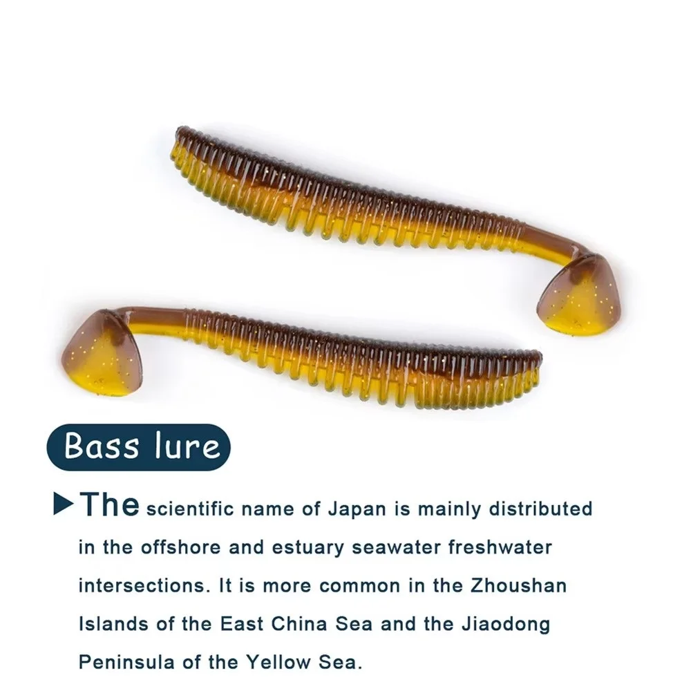 NGB 7,5/10/12,5 cm olor cebo de silicona señuelo de pesca suave cola en T 4-10 Uds Wobblers gusano cebo Artificial pesca lubina Pike - imagen 5