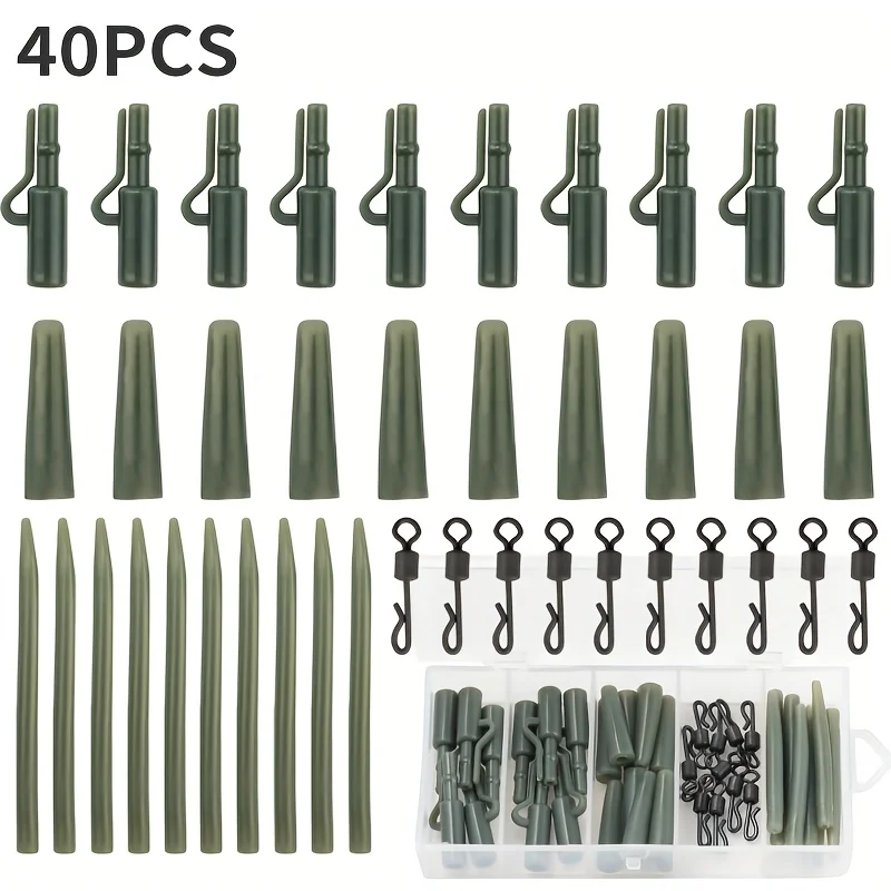 Kit completo de accesorios para pesca de carpa con fundas anti-enredos y emergillones