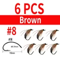 6pcs A Brown 8