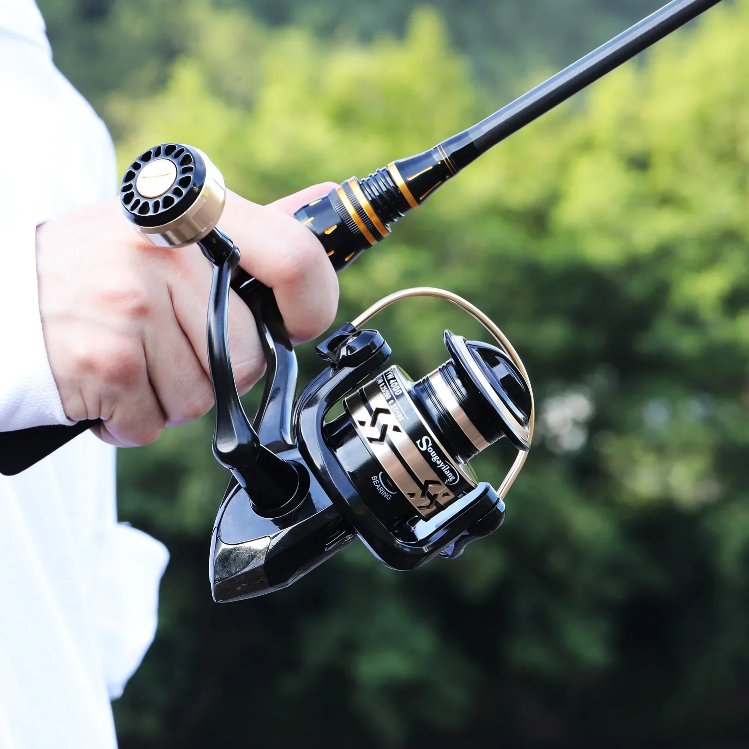 Sougayilang 5,2: 1 1000-4000 carrete de pesca giratorio carrete de aluminio carretes giratorios de agua dulce y salada alimentador carrete de pesca de carpa - imagen 4