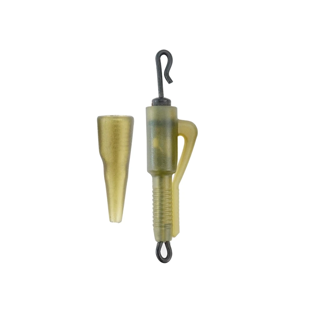 Hirisi-Juego de 10 Clips de plomo híbridos de cambio rápido para pesca de carpa con cola, cono de goma, manga antienredos, accesorios de pesca - imagen 3