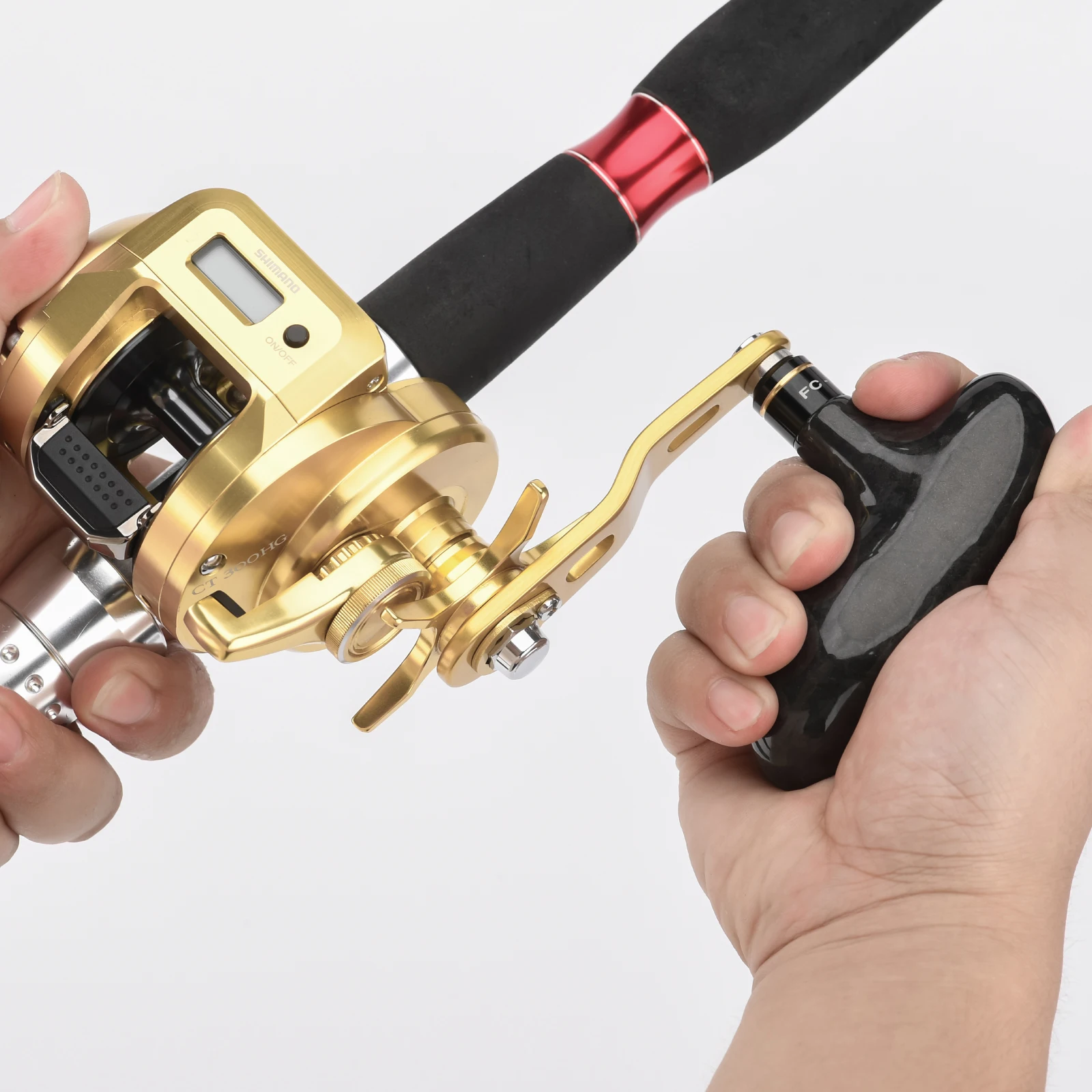 Barra en T de carbono Gomexus para Shimano Ocea Conquest Jigger 1501H Saragosa SW Talica 20 25 Daiwa Saltiga Saltist agua salada 85mm - imagen 4