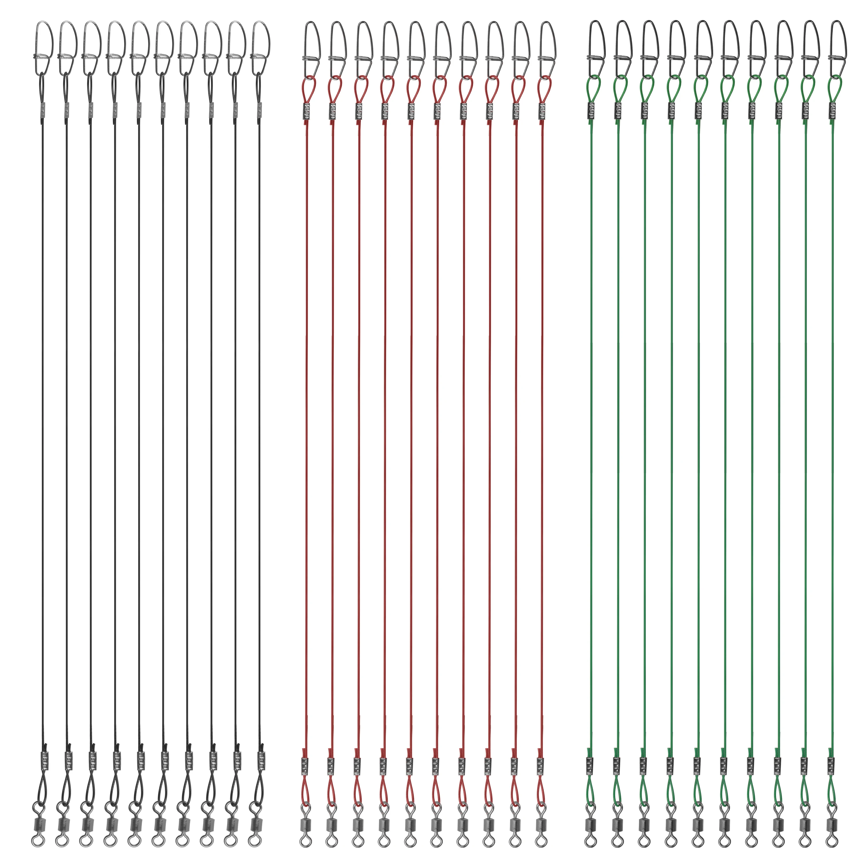 Cable guía de pesca de alta resistencia, 15 piezas, 150LB, líder de alambre de acero inoxidable con broches giratorios, aparejos de conexión - imagen 3