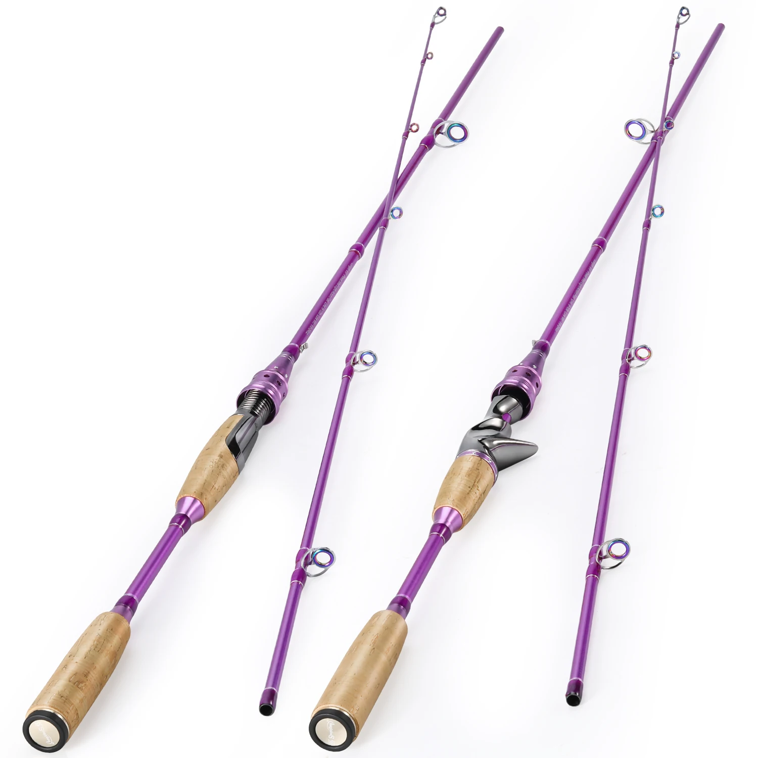 Sougayilang-caña de pescar con señuelo de 2 secciones, caña de pescar con percha de carbono, arrastre máximo de 1,8/2,1 m, caña giratoria de 6-12lb, Pesca de agua dulce - imagen 2