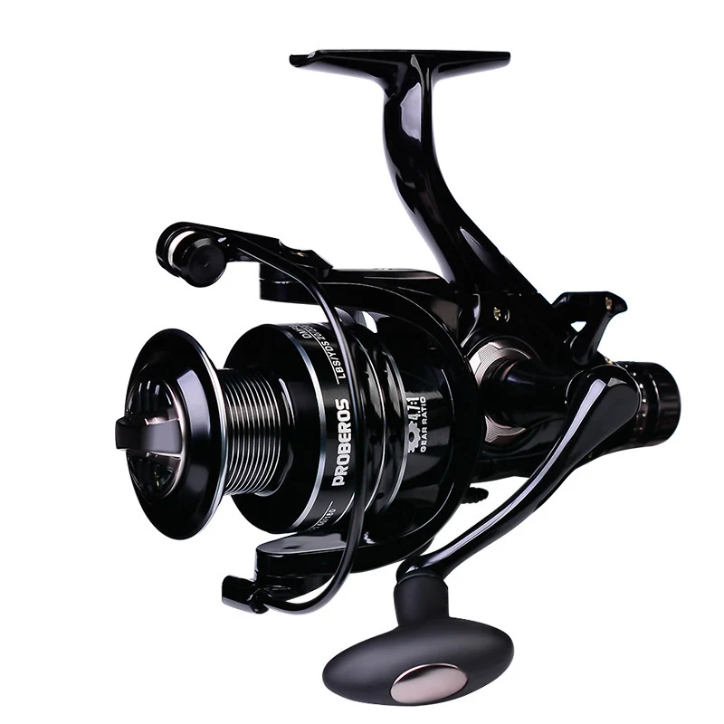 Carrete giratorio de DM3000-6000, sistema de doble freno, rueda de pesca 5,2: 1, bobina de Metal de alta velocidad para carretillas de pesca - imagen 5