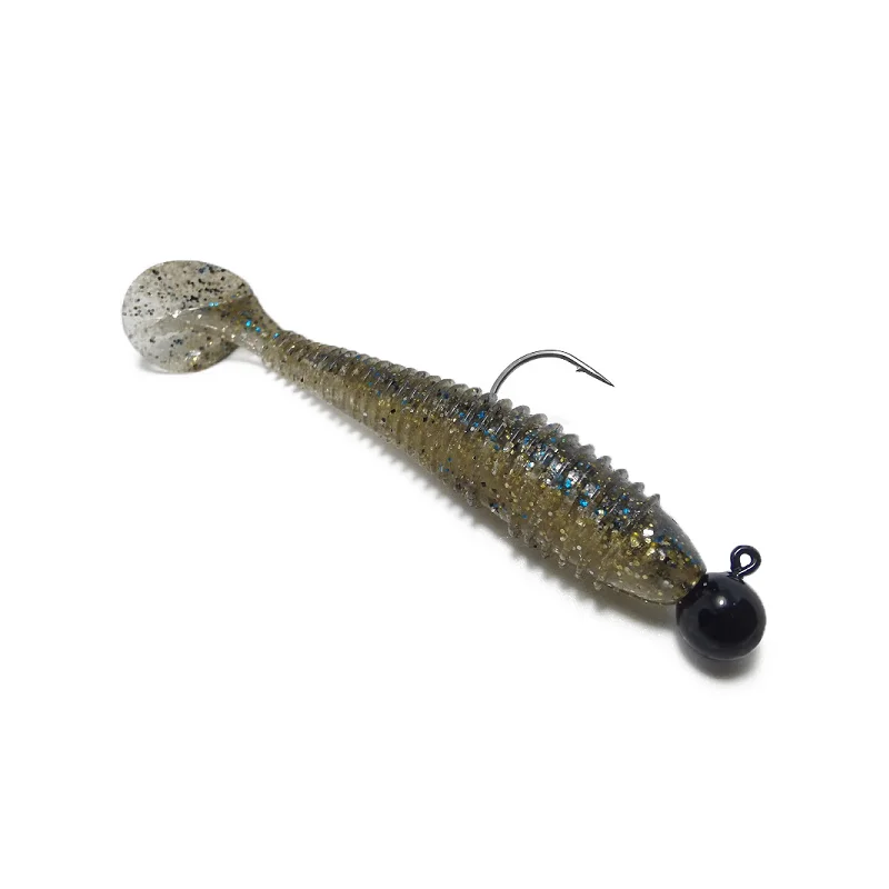 Gancho grande de acero de tungsteno puro 97% para puerta, mango recto, cabeza de plomo, cola en T, superficie rayada, gusano, Shakyhead, cebo blando - imagen 4