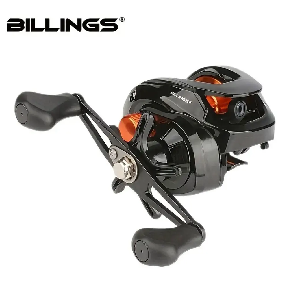 Carrete de pesca BILLINGS Baitcasting con sistema de freno magnético, relación de engranaje 6,3: 1, carrete de Metal, carrete Baitcaster de arrastre máximo de 8KG