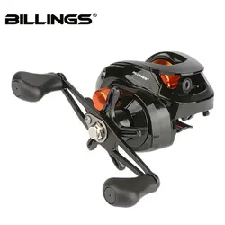Carrete de pesca BILLINGS Baitcasting con sistema de freno magnético, relación de engranaje 6,3: 1, carrete de Metal, carrete Baitcaster de arrastre máximo de 8KG