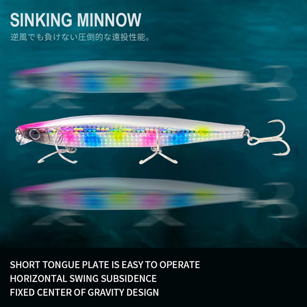 MN707 Wobbler señuelo lubina de fundición larga para pesca deportiva - imagen 4