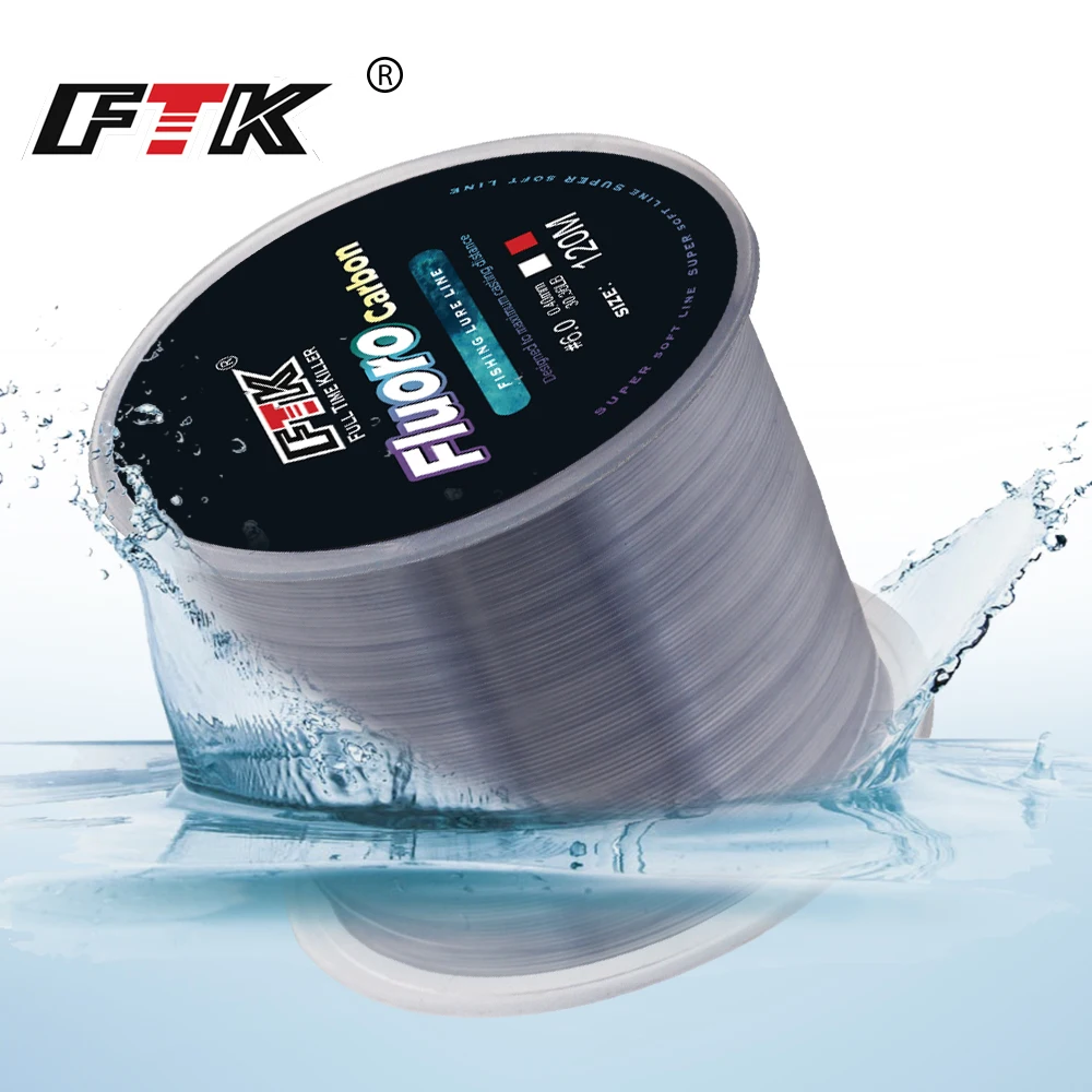 Línea de pesca con revestimiento de fluorocarbono, 120M, 0,20mm-0,60mm, 7,15 LB-45lb, línea líder de fibra de carbono, línea de hundimiento de alambre de señuelo de pesca, Japón - imagen 5