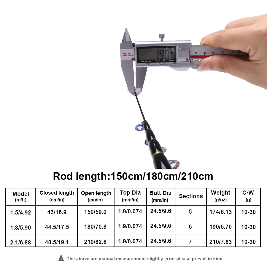 FTK-caña de pescar giratoria de fundición, postes de fibra de carbono ultraligeros de 1,5 M-2,1 M para viajes, Pesca de carpa de agua dulce - imagen 3