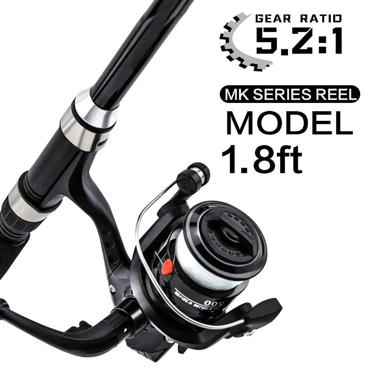 Combo de caña de pescar plegable ultraligera de 1,8 M, juego de equipo de pesca telescópico de fibra de vidrio para exteriores para agua dulce y salada - imagen 4