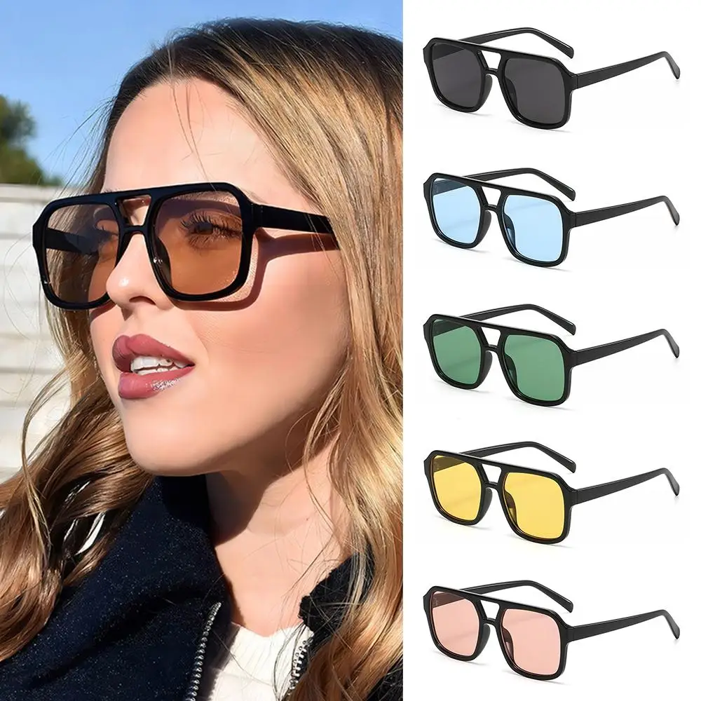 Gafas de sol con protección UV400 para hombre y mujer, lentes de sol cuadradas Vintage, estilo Retro, marca de lujo, para verano - imagen 2