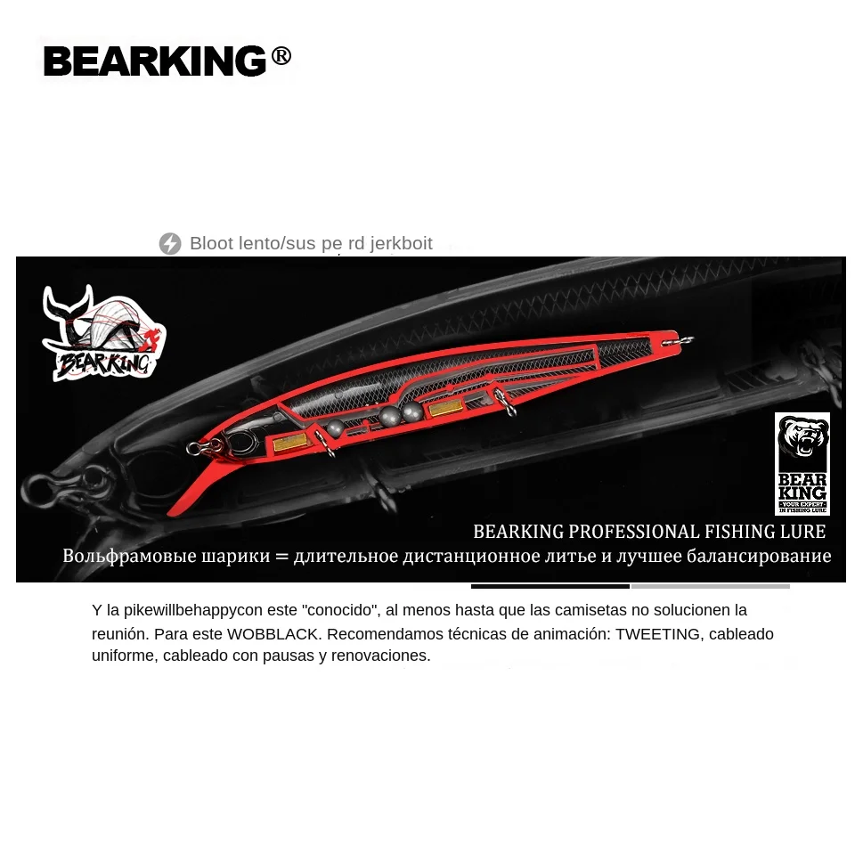 Bearking 128mm 23g nuevo modelo novedoso Señuelos de pesca de calidad profesional cebo duro buceo 1,5 m calidad wobblers minnow - imagen 5