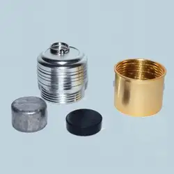 Tapón inferior para caña con tornillo y funda – Metal plateado