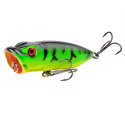 1 Uds. Señuelos de pesca 6,5 cm/12g cebo Popper Topwater 5 colores cebo duro Wobblers artificiales aparejos de pesca de plástico con 6 #   Ganchos