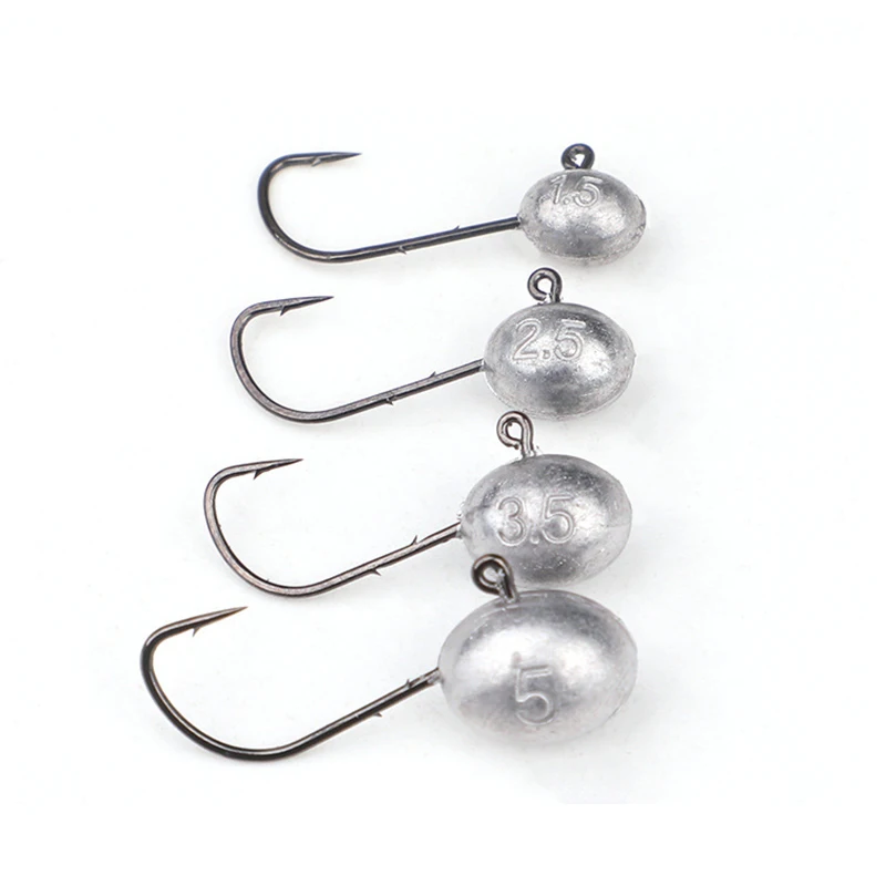 Anzuelo de cabeza plomada para trucha, señuelo de gusano suave, aparejos de pesca, 1,5g, 2,5g, 3,5g, 5g, con púas, 5 unids/lote por bolsa - imagen 2