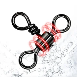 10 Uds. Giratorio de pesca de línea cruzada de barril de 3 vías con anillo sólido conector de línea de anzuelo de pesca de latón herramientas de accesorios de pesca