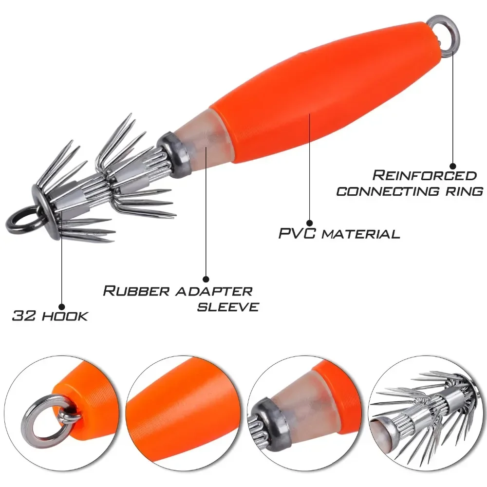 Sougayilang 5 uds anzuelo de calamar 5,8 cm 15g pulpo sepia señuelo de pesca cebo anzuelo de pesca pesca en alta mar - imagen 4