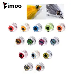 Bimoo 20 piezas máscara de pescado epoxi fluorescente transparente Streamer moscas de agua salada Material de atado de moscas incluido ojos de pez holográficos luminosos 3D