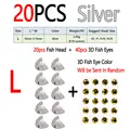 20pcs Silver L