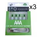 12 PCS AAA and3cable