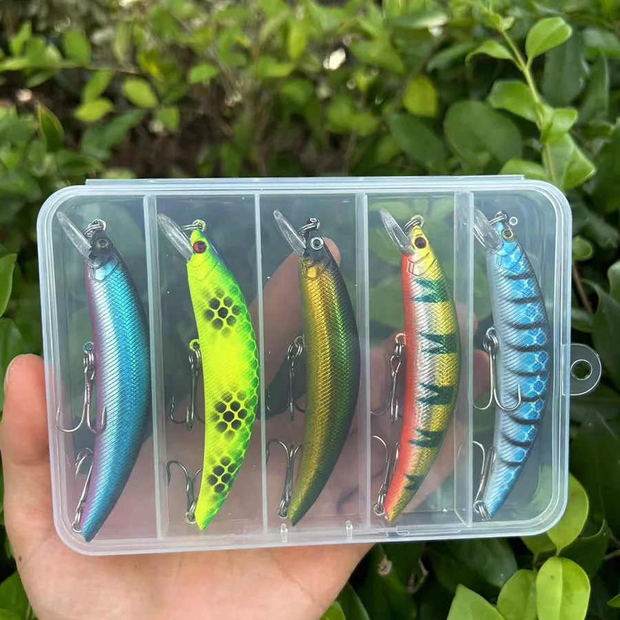 Señuelos de Pesca de pececillos, Carkbait de lubina, Swimbait con anzuelos afilados, 5 piezas - imagen 2