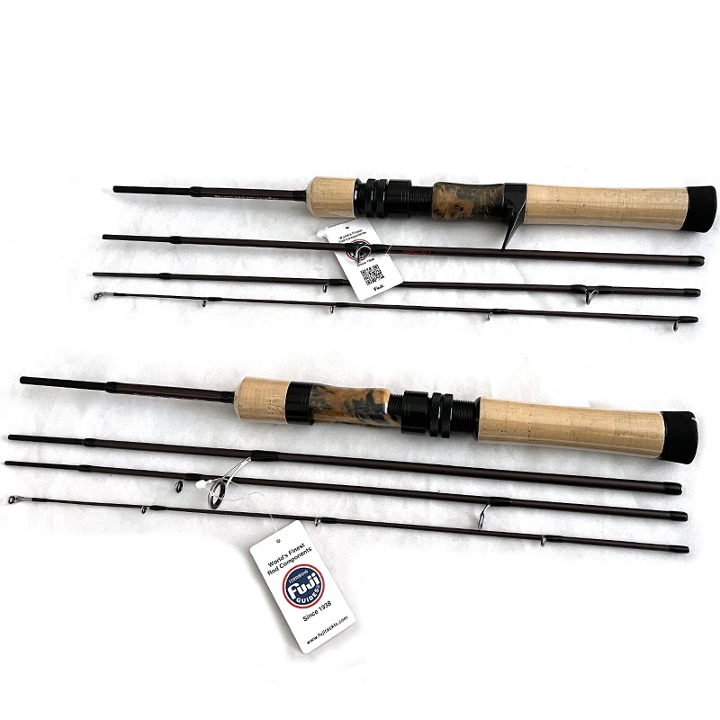 TAKEDO TN93 454UL cañas de viaje portátiles 4 secciones ultraligeras cañas de pescar de viaje para trucha fibra de carbono fundición giratoria ultraligera - imagen 3