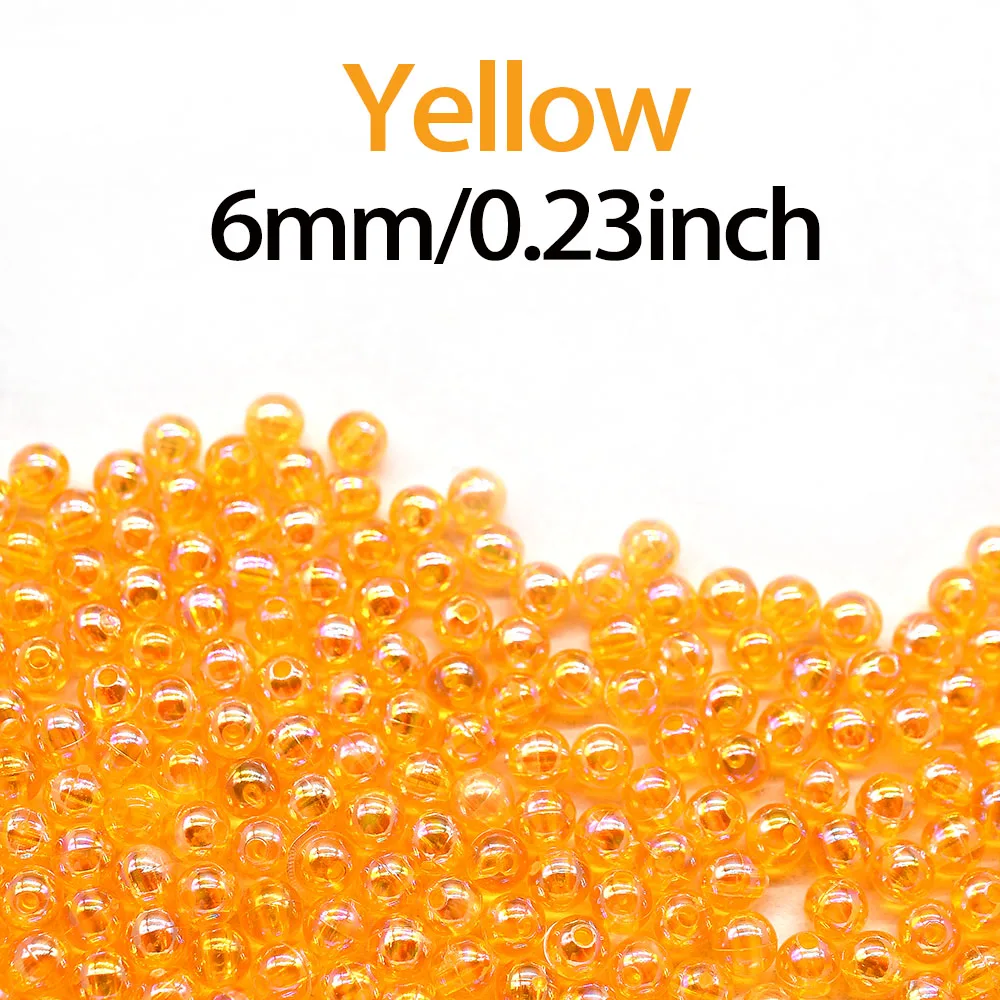 MNFT 100 piezas de cuentas de plástico para aparejos de pesca, cuentas de plástico de 6MM - imagen 5