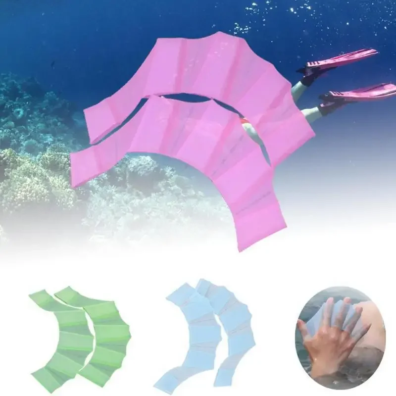 Fajas de silicona tipo RANA Unisex, aletas de mano para natación, guantes de banda para dedos, paleta para deportes acuáticos, 1 par - imagen 2