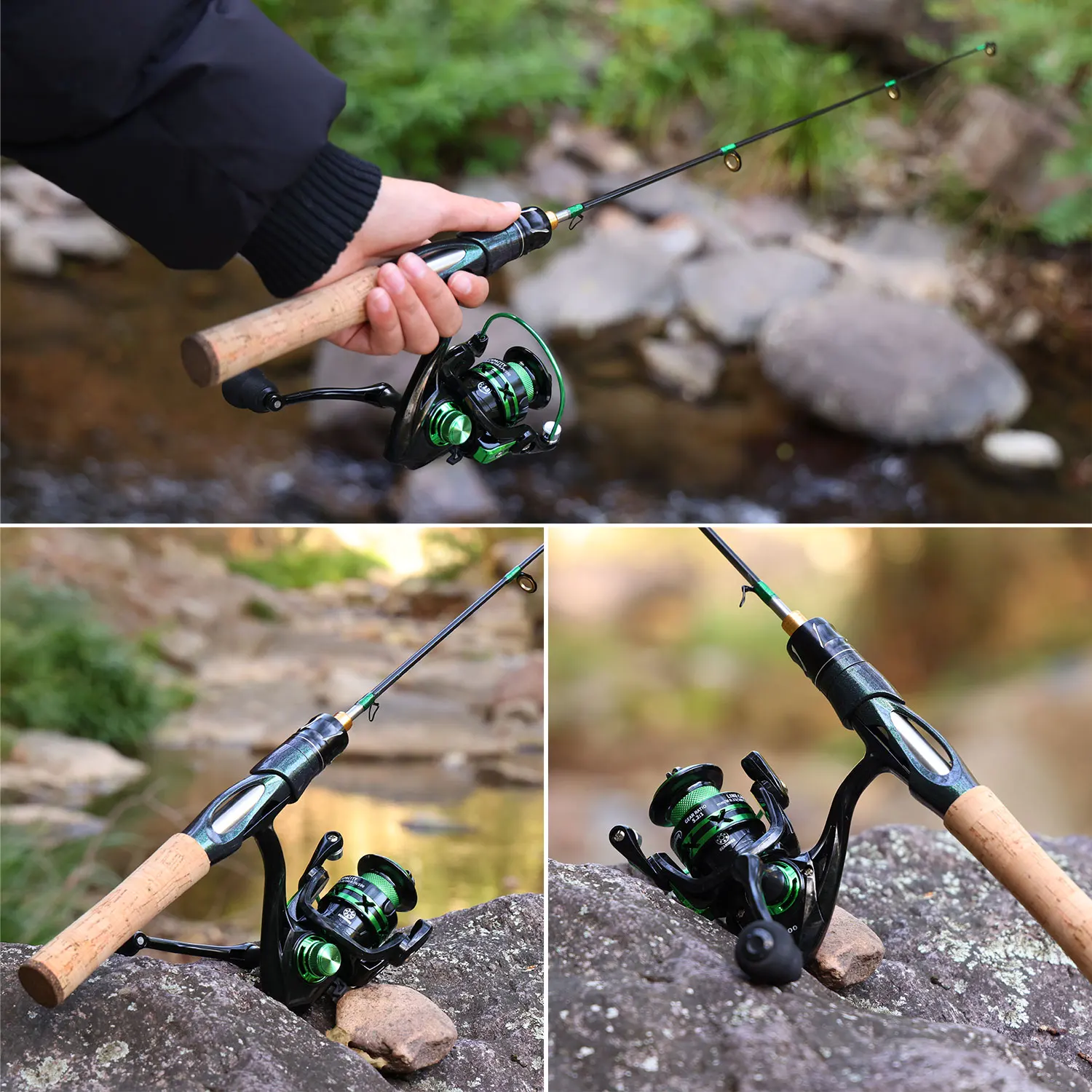 Sougayilang Ijs Hengel Reel Combo 72 Cm Koolstofvezel Ijs Hengel En 5.2:1 Snelheid Overbrengingsverhouding Spinning Reel Vissen Op Het Ijs - imagen 5