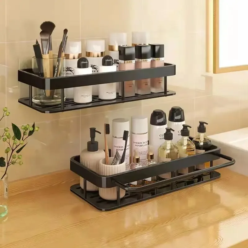 Estantería de baño autoadhesiva, estante de almacenamiento para cosméticos, toallero de pared - imagen 4