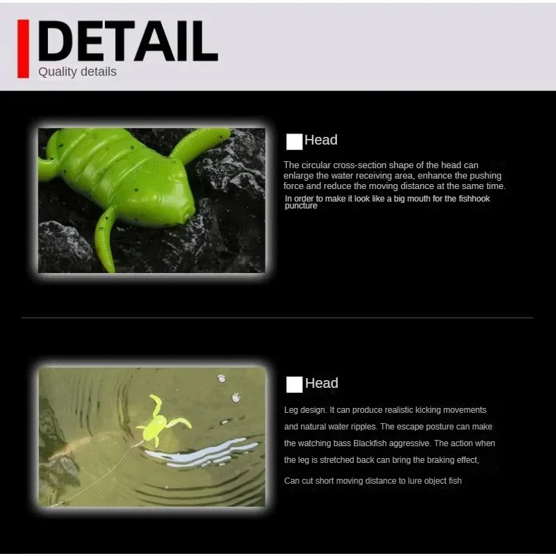 5 uds. Cebo de rana Lua, forma realista, ataque fuerte, pez depredador, cebo blando, ¡la amo bajo! - imagen 5