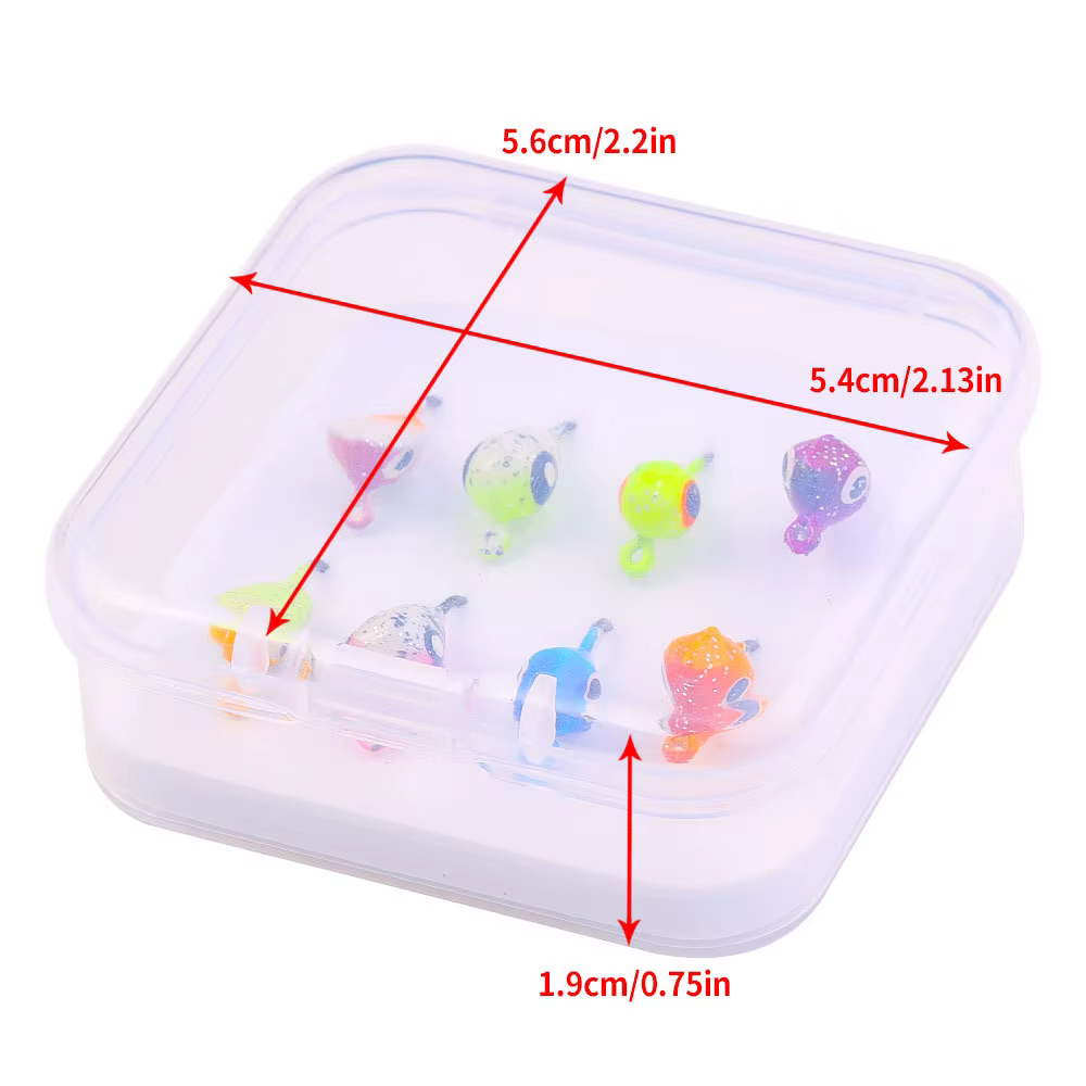 24 Uds anzuelo de púas Mini anzuelo de cabeza de plomo de Metal cebo en forma de ballena señuelo de pesca en hielo pesca Jigging plantillas de pescado aparejos de pesca en hielo de invierno - imagen 3