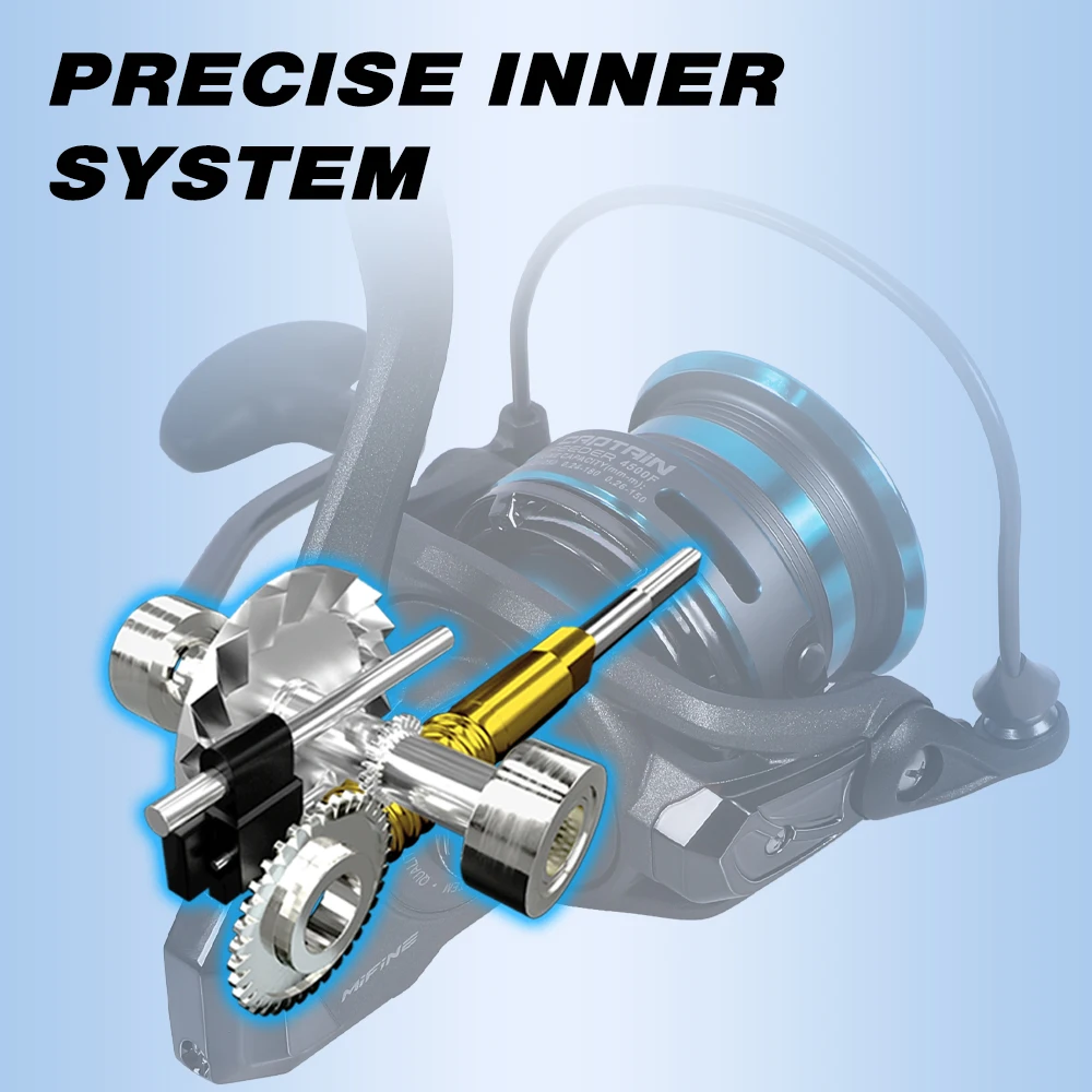 Carrete de pesca MIFINE CAPTAIN FEEDER 4500 5500 10KG bobina de arrastre máxima profesional 6 + 1BB sistema de eje de gusano carrete alimentador giratorio ligero - imagen 3