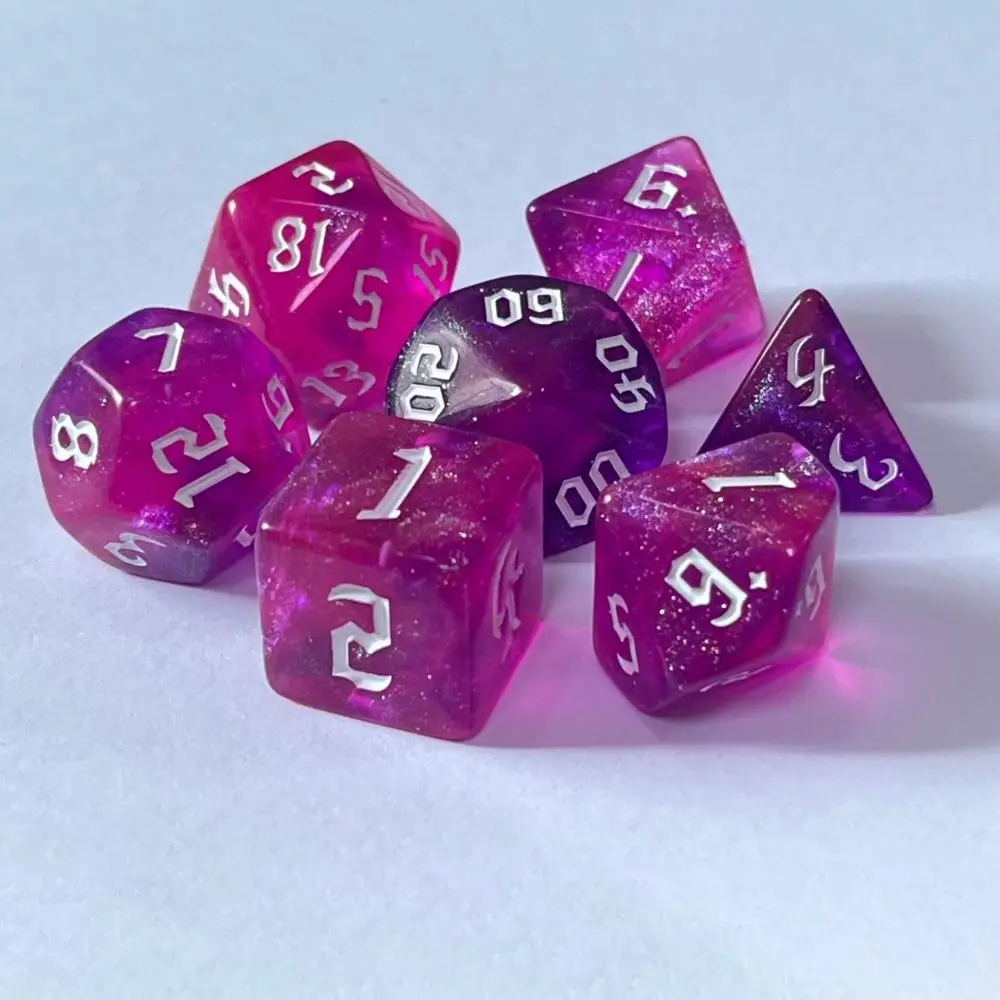 7 unids/set 7-Die juego de mesa dados DND colores dobles juego de fiesta dados poliédricos acrílico D4 D6 D8 D10 D12 D20 dados de juego TRPG DND - imagen 4