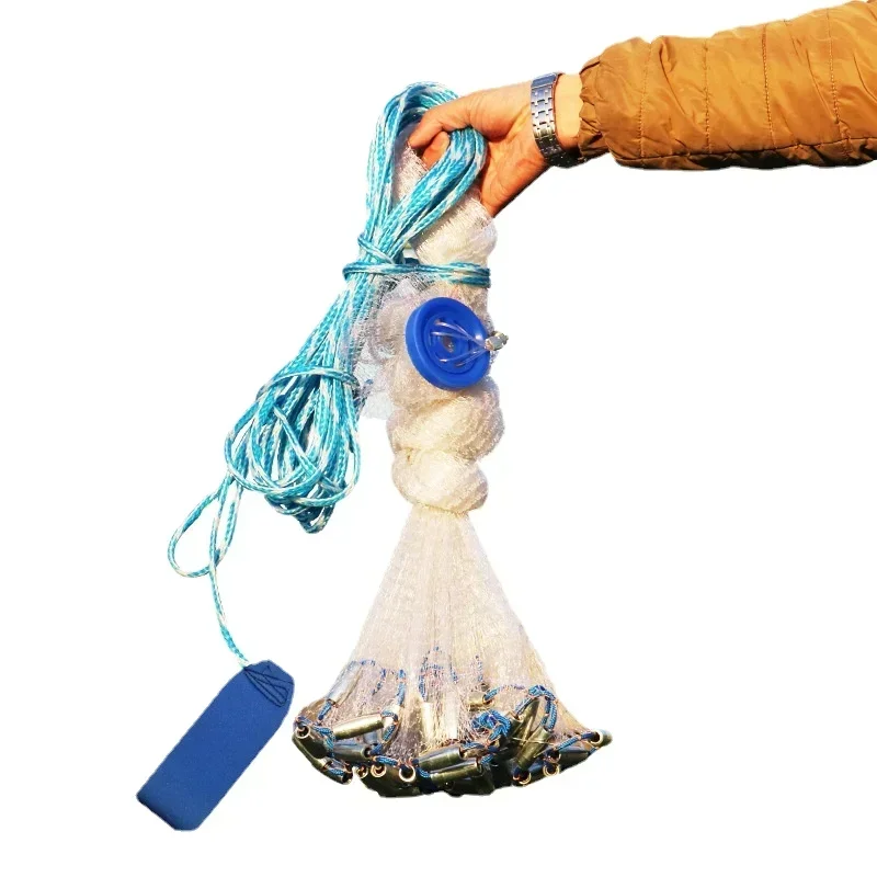 Lawaia estilo americano sin bucle red fundida a mano red fundida japonesa monofilamento de nailon con colgantes de acero de hierro - imagen 5