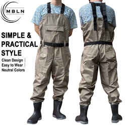 Trampas de pesca impermeables 170T nailon con botas caqui