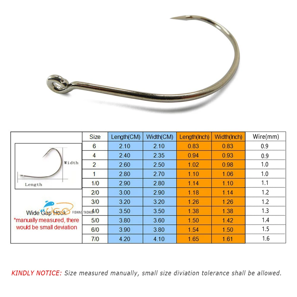 100 Uds. Anzuelos de pesca con espacio ancho y púas, anzuelos de cebo para carne viva de agua dulce y salada, tamaño 6 4 1/0 2/0 3/0 4/0 5/0 6/0 - imagen 2