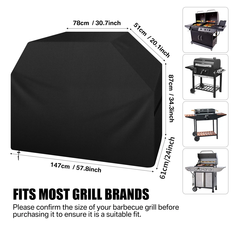 Cubierta para barbacoa con velcro resistente a UV alta parrilla de gas - imagen 5
