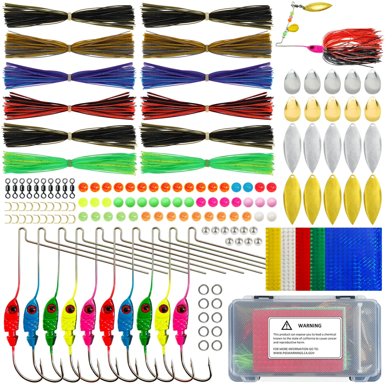 Spinnerbaits DIY FREE FISHER: hoja de metal y falda de goma para lubina - imagen 4