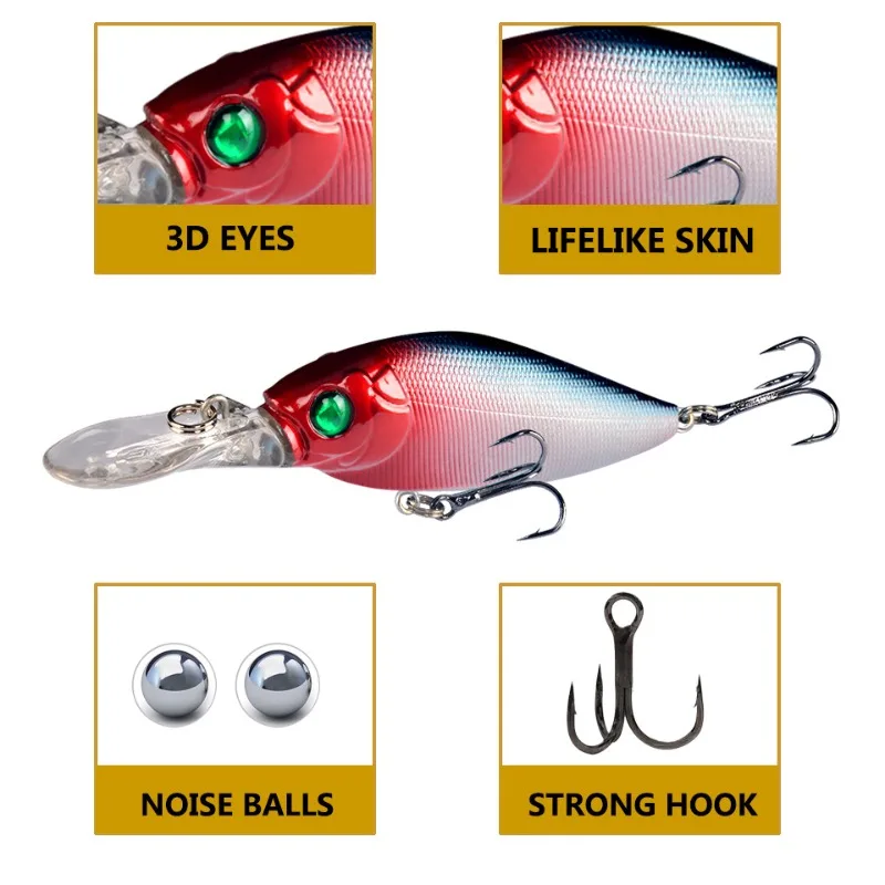 Luya cebo flotante tipo Mino de tiro largo, cebo que brilla en la oscuridad, pico de urdimbre de agua dulce, Lucio, pez negro, pizarra, lubina de mar - imagen 2